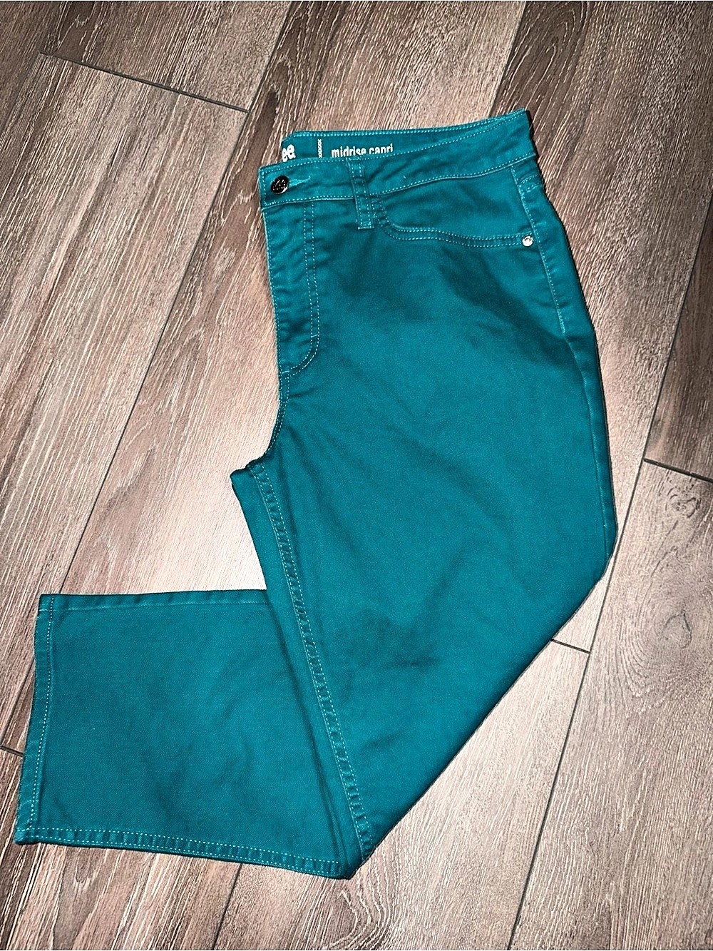 Riders by Lee Midrise Capri Pants Teal Stretch Size 12M18
